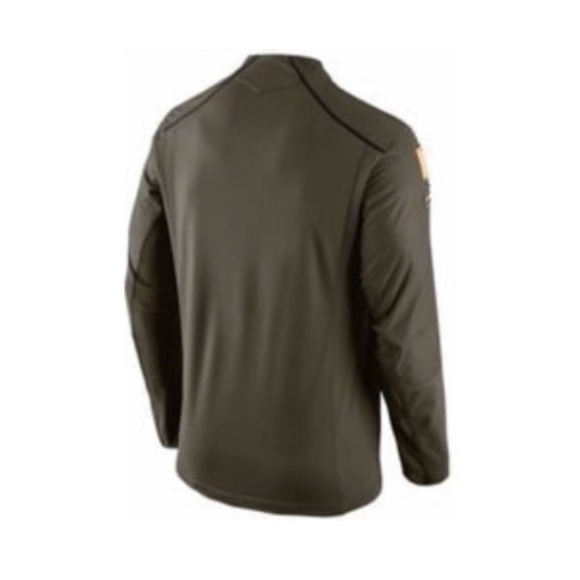 Nike NFL ONFIELD Jets Camo Pocket Half Zip Pullover Jersey Shirt Military Green - Picture 10 of 10